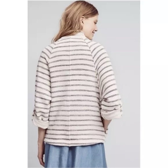 Anthropologie Dolan Left Coast nautical striped knit sweater jacket size Large - Picture 2 of 11